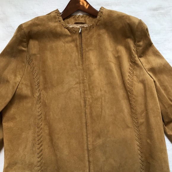 Marks & Spencer Jackets & Blazers - MARKS & SPENCERS**Beige Suede Jacket US 16